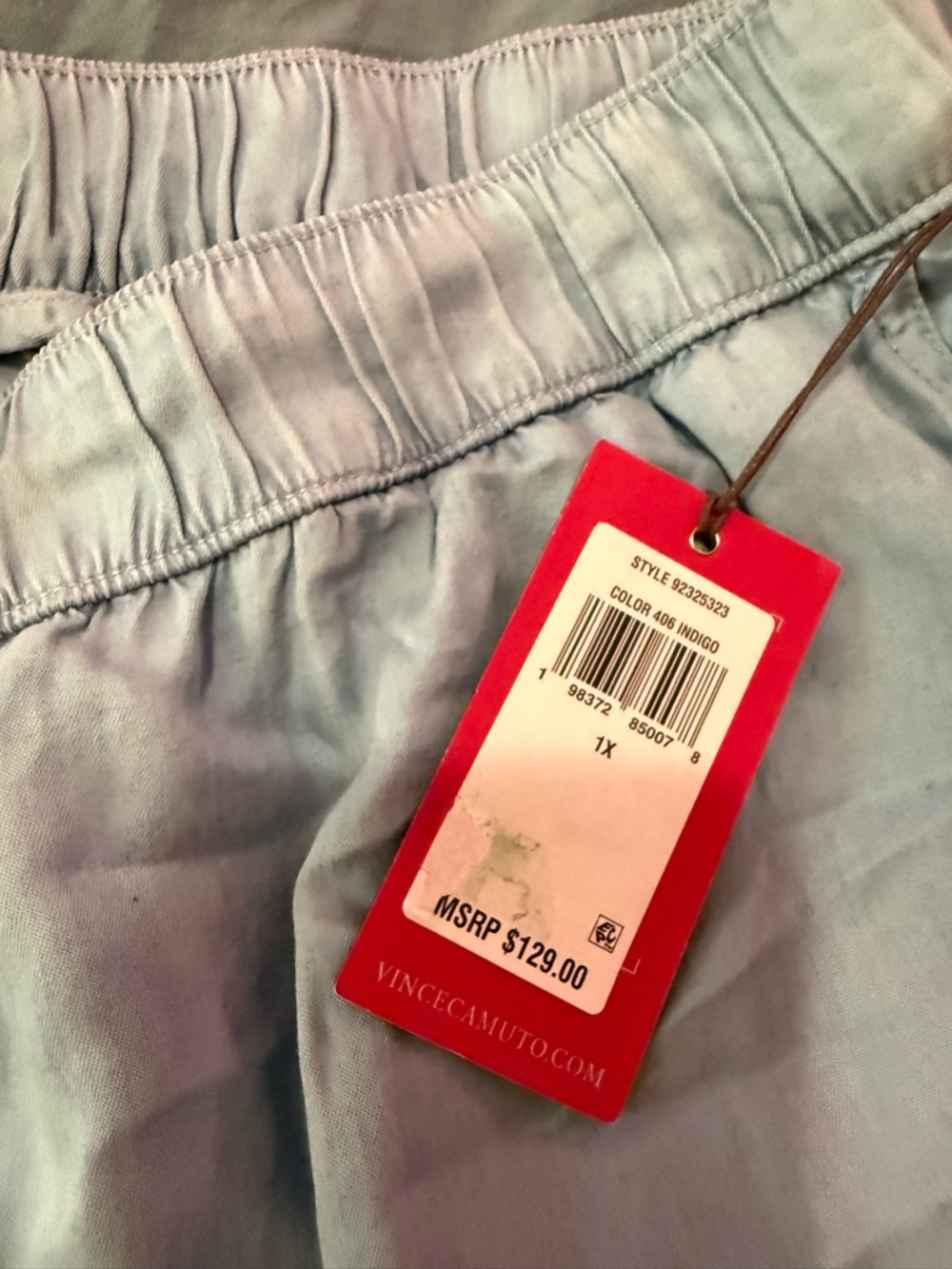 Light Blue Wide-Leg Drawstring Pants - Picture 4 of 4